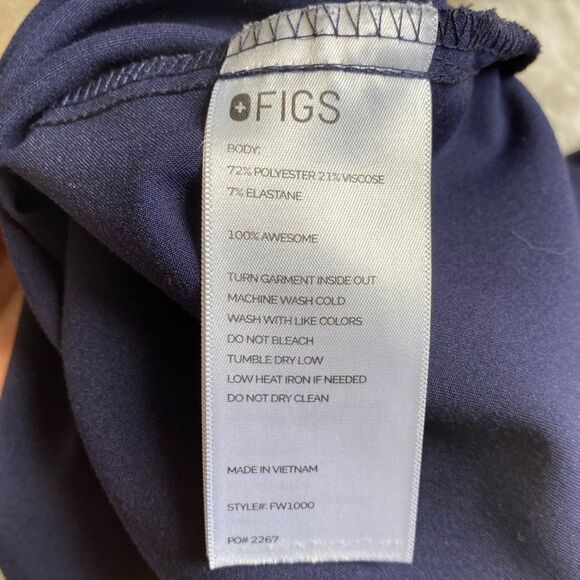 Figs Technical Collection Scrub Top Blue Vneck Womens Size XS - Picture 7 of 7